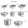 imageTramontina Signature TriPly Clad Stainless Steel 13Piece Cookware Set with Lids Pots and Pans Kitchen Set InductionReady DishwasherSafe NSFCertified13Piece
