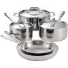 imageTramontina Signature TriPly Clad Stainless Steel 13Piece Cookware Set with Lids Pots and Pans Kitchen Set InductionReady DishwasherSafe NSFCertified8Piece