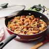 imageTramontina Sicilia 45Quart Non Stick Chef Pan with Glass Lid Aluminum Nonstick Saute Cooking Pan HazelnutRaspberry