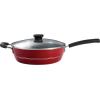 imageTramontina Sicilia 45Quart Non Stick Chef Pan with Glass Lid Aluminum Nonstick Saute Cooking Pan HazelnutRaspberry