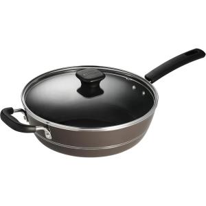 imageTramontina Sicilia 45Quart Non Stick Chef Pan with Glass Lid Aluminum Nonstick Saute Cooking Pan HazelnutHazelnut