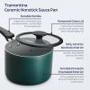 imageTramontina Ceramic Non Stick 6Piece Nesting Sauce Pan Set with Lids  Stackable Nonstick Cookware Set Dishwasher and Oven Safe WhiteTeal