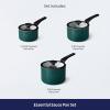 imageTramontina Ceramic Non Stick 6Piece Nesting Sauce Pan Set with Lids  Stackable Nonstick Cookware Set Dishwasher and Oven Safe WhiteTeal