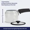 imageTramontina Ceramic Non Stick 6Piece Nesting Sauce Pan Set with Lids  Stackable Nonstick Cookware Set Dishwasher and Oven Safe WhiteWhite