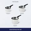 imageTramontina Ceramic Non Stick 6Piece Nesting Sauce Pan Set with Lids  Stackable Nonstick Cookware Set Dishwasher and Oven Safe WhiteWhite
