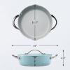 imageTramontina Fiora 425Quart Multipurpose Ceramic Non Stick Cooking Pan with Lid Frost BlueFrost Blue