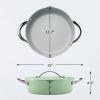 imageTramontina Fiora 425Quart Multipurpose Ceramic Non Stick Cooking Pan with Lid Frost BlueMint