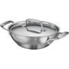imageTramontina Utsava TriPly Clad Stainless Steel 18Quart Kadai with Lid and Ceramic Non Stick Interior InductionReady Small Kadhai Pot for Indian CookingSilver