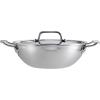 imageTramontina Utsava TriPly Clad Stainless Steel 18Quart Kadai with Lid and Ceramic Non Stick Interior InductionReady Small Kadhai Pot for Indian CookingSilver