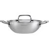 imageTramontina Utsava TriPly Clad Stainless Steel 18Quart Kadai with Lid and Ceramic Non Stick Interior InductionReady Small Kadhai Pot for Indian CookingSilver