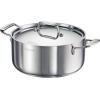 imageTramontina Utsava TriPly Clad Stainless Steel 325Quart Casserole with Lid and Ceramic Non Stick Interior InductionReady Small Dutch Oven PotSilver
