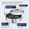 imageTramontina Utsava TriPly Clad Stainless Steel 325Quart Casserole with Lid and Ceramic Non Stick Interior InductionReady Small Dutch Oven PotSilver