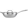 imageTramontina Utsava TriPly Clad Stainless Steel 375Quart Wok with Lid and Ceramic Non Stick Interior InductionReady Cooking Pan