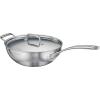 imageTramontina Utsava TriPly Clad Stainless Steel 375Quart Wok with Lid and Ceramic Non Stick Interior InductionReady Cooking Pan