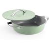 imageTramontina Fiora 425Quart Multipurpose Ceramic Non Stick Cooking Pan with Lid Frost BlueMint
