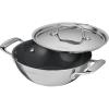 imageTramontina Utsava TriPly Clad Stainless Steel 18Quart Kadai with Lid and Ceramic Non Stick Interior InductionReady Small Kadhai Pot for Indian CookingSilver