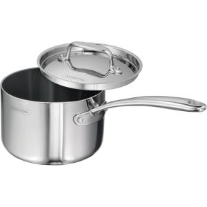 imageTramontina Utsava TriPly Clad Stainless Steel 22Quart Sauce Pan with Lid and Ceramic Non Stick Interior InductionReady Small Saucepan