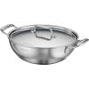 imageTramontina Utsava TriPly Clad Stainless Steel 4Quart Kadai with Lid and Ceramic Non Stick Interior InductionReady Large Kadhai Pot for Indian CookingSilver