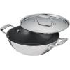 imageTramontina Utsava TriPly Clad Stainless Steel 4Quart Kadai with Lid and Ceramic Non Stick Interior InductionReady Large Kadhai Pot for Indian CookingSilver