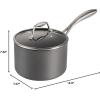 imageTramontina OnyxPro Hard Anodized Non Stick 3Quart Sauce Pan with Glass Lid Oven SafeSauce Pan