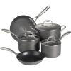 imageTramontina OnyxPro Hard Anodized Non Stick 3Quart Sauce Pan with Glass Lid Oven SafeCookware Set