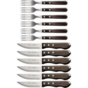 imageTRAMONTINA Porterhouse Steak Knife and Fork Set 12Piece 80000553DS